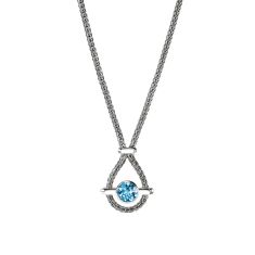John Hardy Icon Swiss Blue Topaz Sterling Silver Pendant Necklace 1