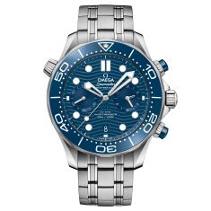 Previously Owned OMEGA Seamaster Diver 300M Chronograph Blue Dial Stainless Steel Watch 44mm - O21030445103001 Previously Owned OMEGA Seamaster Diver 300M Chronograph Blue Dial Stainless Steel Watch 44mm - O21030445103001