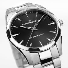Hamilton Jazzmaster Quartz Black Dial Stainless Steel Watch 40mm - H32461131