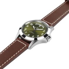 Hamilton Khaki Field King Day-Date Automatic Green Dial Leather Strap Watch 40mm - H64475560