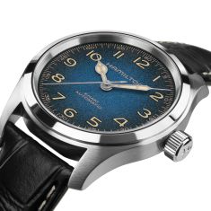Hamilton Khaki Field Murph Automatic Blue Dial Black Leather Strap Watch 38mm - H70405740