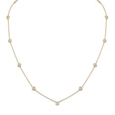 FOUNDE 1ctw Diamond 14k Yellow Gold Station Necklace 1