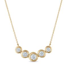 FOUNDE 1ctw Diamond 14k Yellow Gold Curved Bar Necklace 1