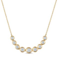 FOUNDE 1/2ctw Diamond 14k Yellow Gold Smile Necklace 1