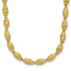 24k Yellow Gold 4.5mm Polished and Diamond-Cut Bead Chain Necklace 1
