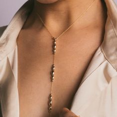 Metal Alchemist Gold-Filled Oval Bead Lasso Chain Necklace