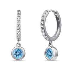 Personalized Birthstone and 1/2ctw Lab Grown Diamond or Created White Sapphire Earrings Personalized Birthstone and 1/2ctw Lab Grown Diamond or Created White Sapphire Earrings