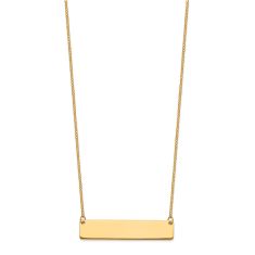 24k Yellow Gold Classic Bar Necklace
