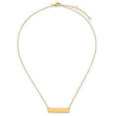 24k Yellow Gold Classic Bar Necklace