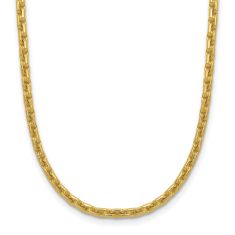 24k Yellow Gold 2.5mm Diamond-Cut Cable Chain Necklace 1