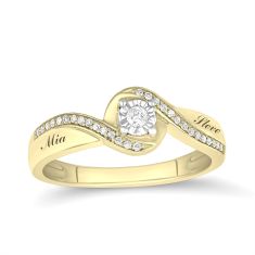 Personalized 1/8ctw Diamond Bypass Swirl Promise Ring Personalized 1/8ctw Diamond Bypass Swirl Promise Ring