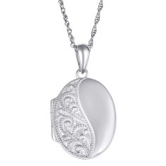 Personalized Engravable Oval Locket Pendant Necklace 1