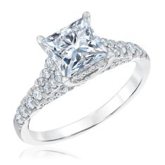 2 1/2ctw Princess Lab Grown Diamond Engagement Ring