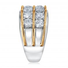 3ctw Round Lab Grown Diamond Two-Tone Double Row Ring | Men