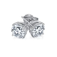 2 1/2ctw Round Lab Grown Diamond White Gold Solitaire Earrings