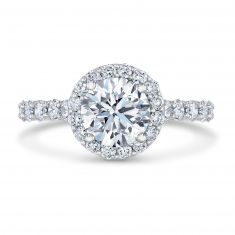 2 1/3ctw Round Lab Grown Diamond Halo White Gold Engagement Ring