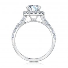 2 1/3ctw Round Lab Grown Diamond Halo White Gold Engagement Ring