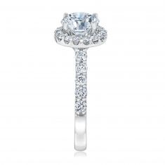 2 1/3ctw Round Lab Grown Diamond Halo White Gold Engagement Ring