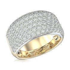 2 1/4ctw Round Diamond Pav Yellow Gold Anniversary Ring - Embrace Collection