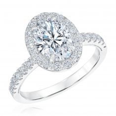 2 5/8ctw Oval Lab Grown Diamond Halo White Gold Engagement Ring | Chemistry