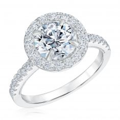 2 5/8ctw Round Lab Grown Diamond Halo White Gold Engagement Ring - Chemistry
