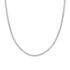 2 7/8ctw Round Diamond White Gold Tennis Necklace | 20 Inches
