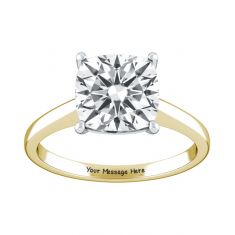 2ct Cushion Diamond Yellow Gold Solitaire Engagement Ring | Custom Made