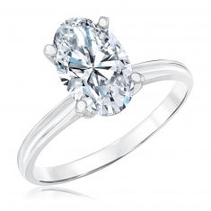 2ct Oval Diamond Solitaire White Gold Engagement Ring | Heritage