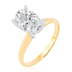 2ct Oval Diamond Solitaire Yellow Gold Engagement Ring - Heritage Collection