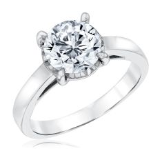 2ct Round Lab Grown Diamond White Gold Solitaire Engagement Ring