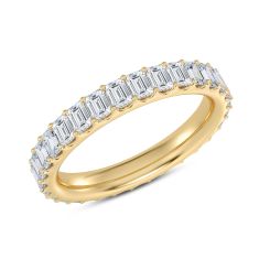 2ctw Emerald Diamond Yellow Gold Eternity Band