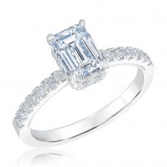 2ctw Emerald Lab Grown Diamond Hidden Halo Engagement Ring - Chemistry