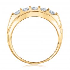2ctw Lab Grown Diamond Multi-Row Yellow Gold Ring | Men