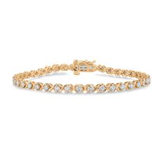 2ctw Lab Grown Diamond Yellow Gold Tennis Bracelet