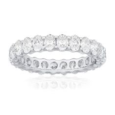 2ctw Oval Diamond White Gold Eternity Wedding Band