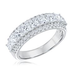 2ctw Princess Lab Grown Diamond 14k White Gold Anniversary Band
