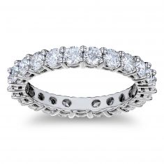 2ctw Round Diamond Platinum Eternity Wedding Band | Size 6.5