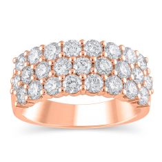 image of 2ctw Round Diamond Three Row Rose Gold Anniversary Band - Embrace Collection with sku:WR0268K-PGE3