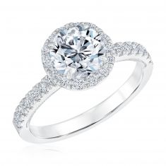 2ctw Round Lab Grown Diamond Halo White Gold Engagement Ring | Chemistry