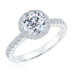 2ctw Round Lab Grown Diamond Halo White Gold Engagement Ring - Chemistry