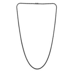 2ctw Treated Black Diamond White Gold Tennis Necklace | Men's