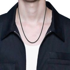 2ctw Treated Black Diamond White Gold Tennis Necklace | Men