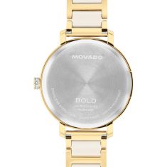 Movado BOLD Evolution 2.0 Crystal Bezel Taupe Dial Ceramic and Gold-Tone Watch 34mm - 3601301