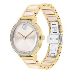Movado BOLD Evolution 2.0 Crystal Bezel Taupe Dial Ceramic and Gold-Tone Watch 34mm - 3601301
