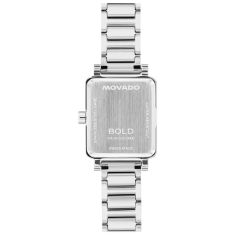 Movado BOLD Evolution 2.0 Mini Light Pink Dial White Leather Strap Watch 20x23mm - 3601325