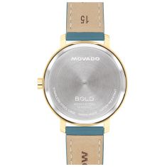 Movado BOLD Evolution 2.0 Light Blue Dial Leather Strap Watch 34mm - 3601382