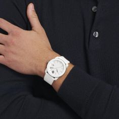 Movado BOLD TR90 White Dial Silicone Strap Watch 42mm - 3601417