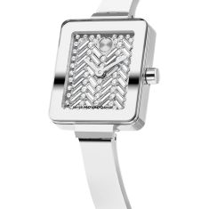 Movado BOLD Bangle Mini Crystal Dial Stainless Steel Watch 20x23mm - 3601426
