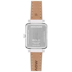 Movado BOLD Evolution 2.0 Mini Light Green Dial White Leather Strap Watch 20x23mm - 3601432