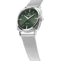 Movado Heritage Kingmatic Automatic Green Dial Stainless Steel Mesh Bracelet Watch 35mm - 3650169